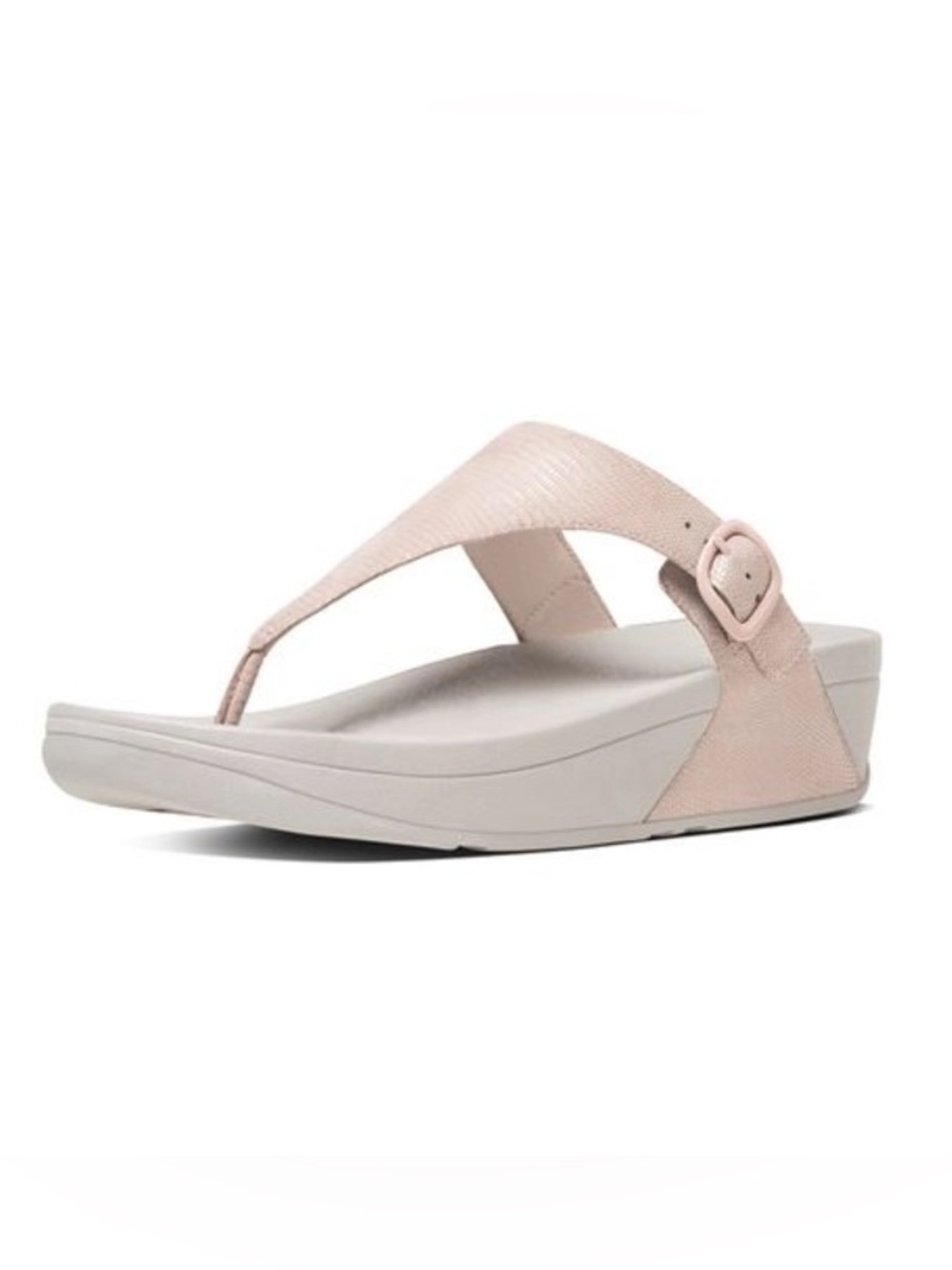 FitFlop The Skinny Leather Lizard Print Roze
